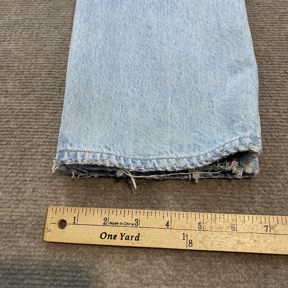 AGOLDE Straight Leg Jeans Womens 29 Light Wash High Rise Distressed Denim Boho - Picture 12 of 13